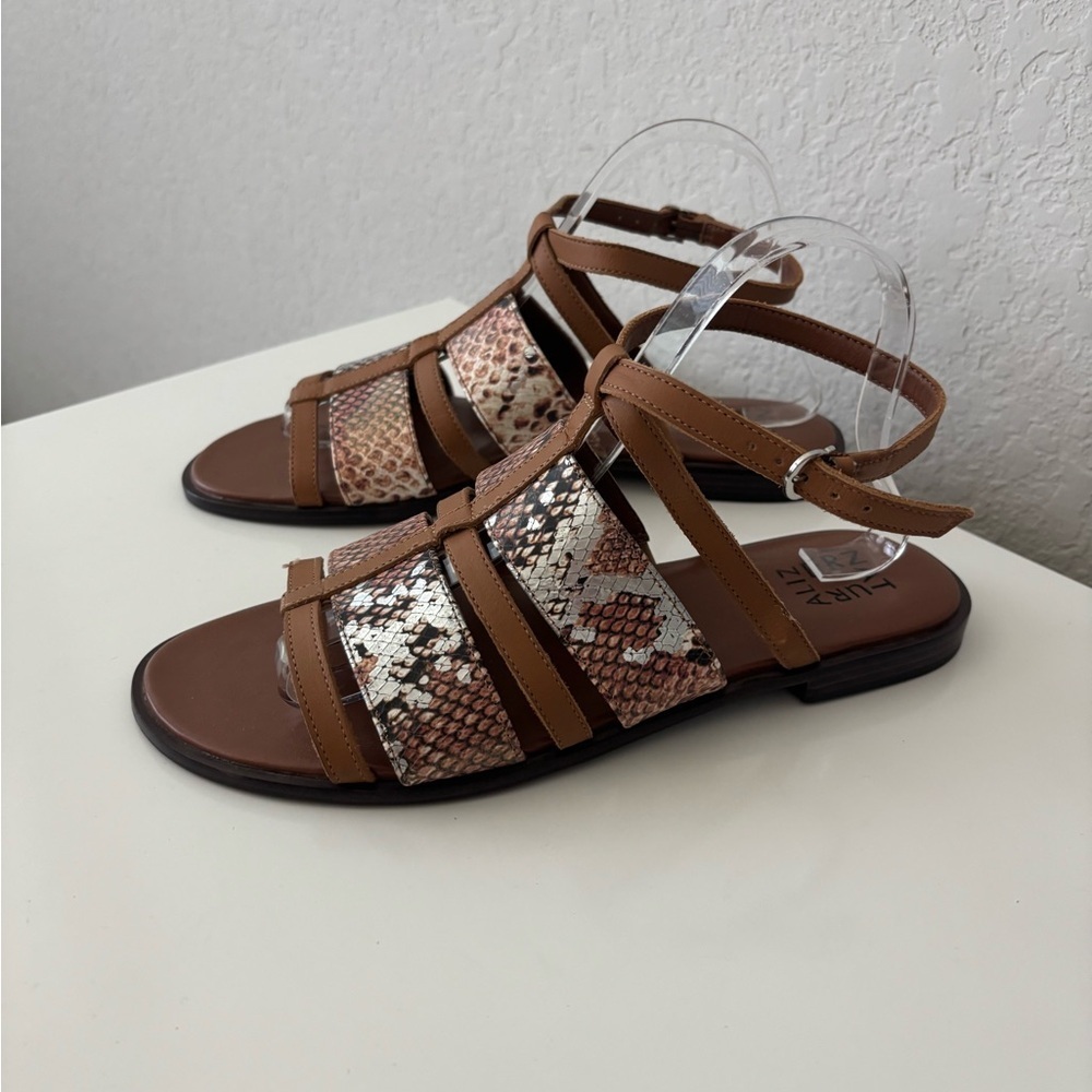 NATURALIZER Womens Brown Snake Print Fianna Leather sandals Size 9 - Picture 4 of 8